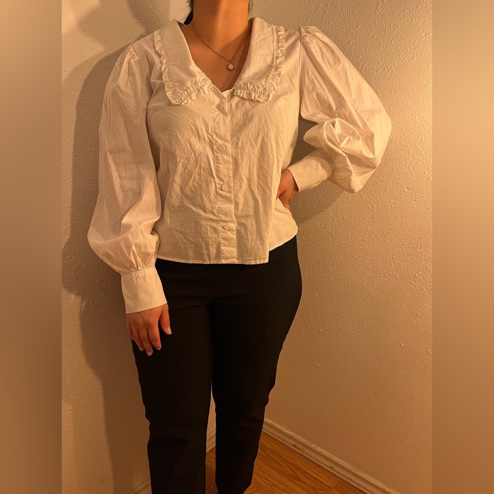 Divided White Button Down